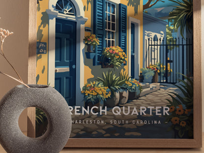 French Quarter Charleston Poster | Historic South Carolina Wall Art | Framed or Unframed