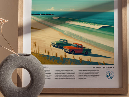 New Smyrna Beach Surf Poster | Florida Surf Spot Wall Art
