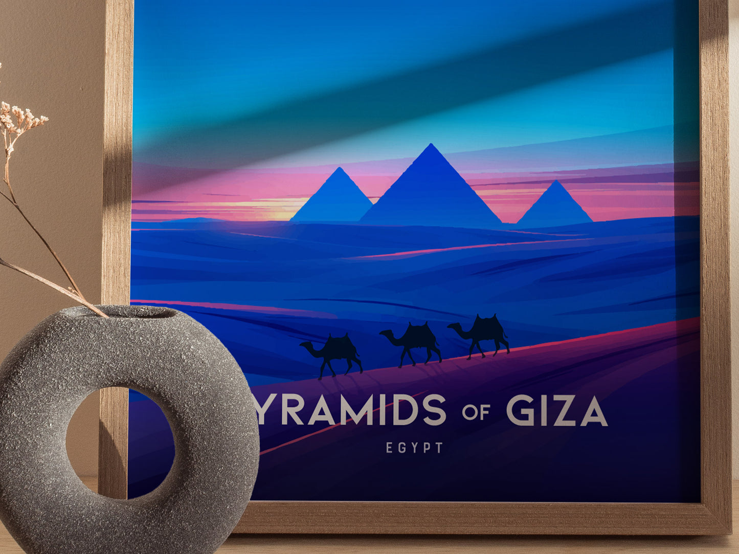 Pyramids of Giza Poster | Egypt Travel Wall Art | History Gift Print