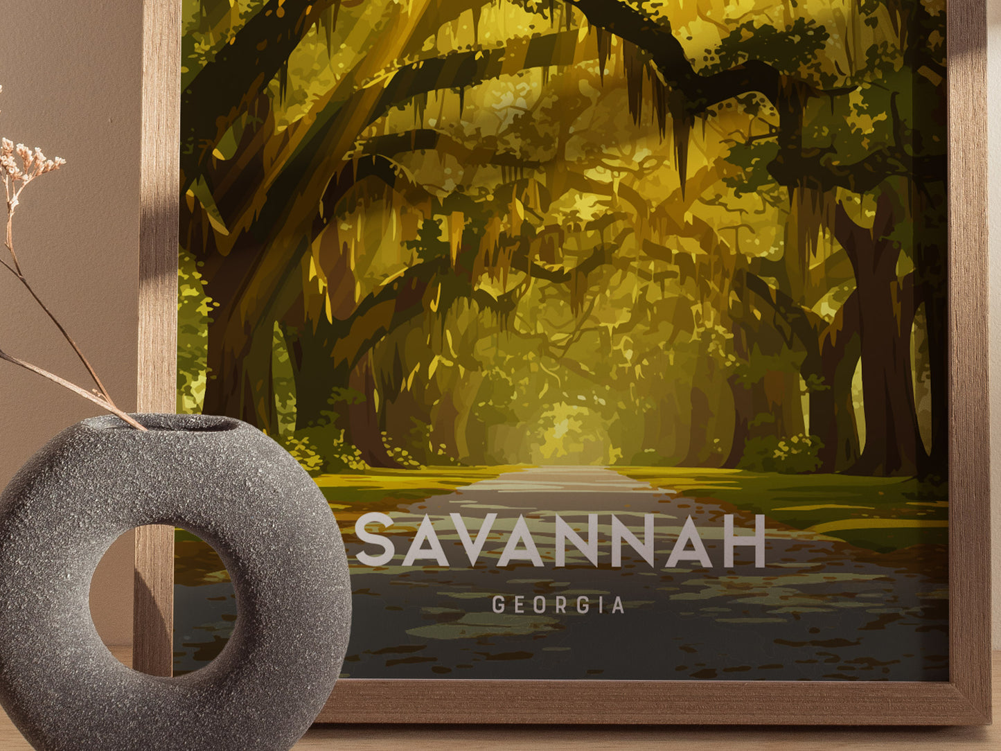 Savannah Georgia Poster | Forsyth Park Fountain Wall Art