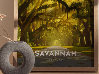 Savannah Georgia Poster | Forsyth Park Fountain Wall Art