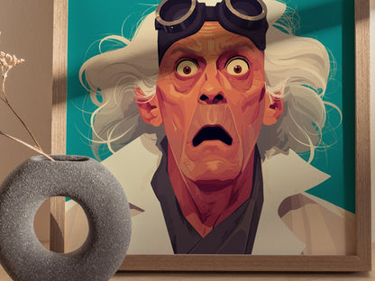 Doc Brown Poster | Back To The Future Wall Art | Framed or Unframed