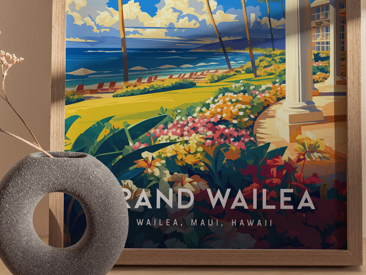 Grand Wailea Hotel Poster | Maui Hawaii Beach Island Wall Art