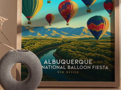 Albuquerque Balloon Fiesta Poster | New Mexico Festival Wall Art | Framed or Unframed