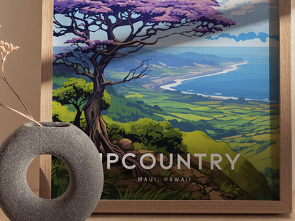 Maui Upcountry Jacaranda Poster | Makawao Kula Hawaii Art Paia