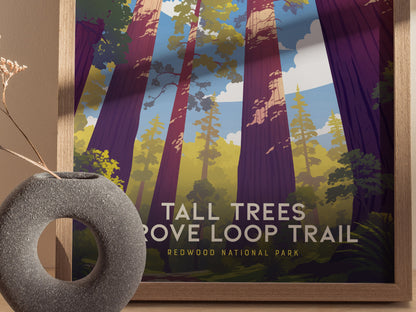 Tall Trees Grove Loop Trail Poster | Redwood National Park Art Gift