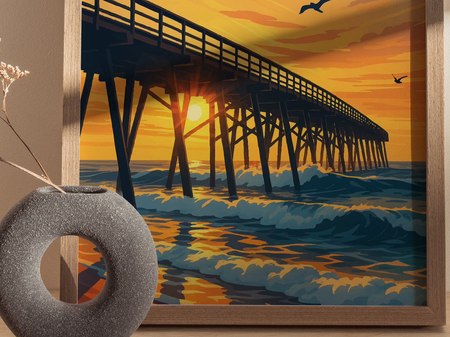 Crystal Pier San Diego Poster | Pacific Beach Coastal Wall Art