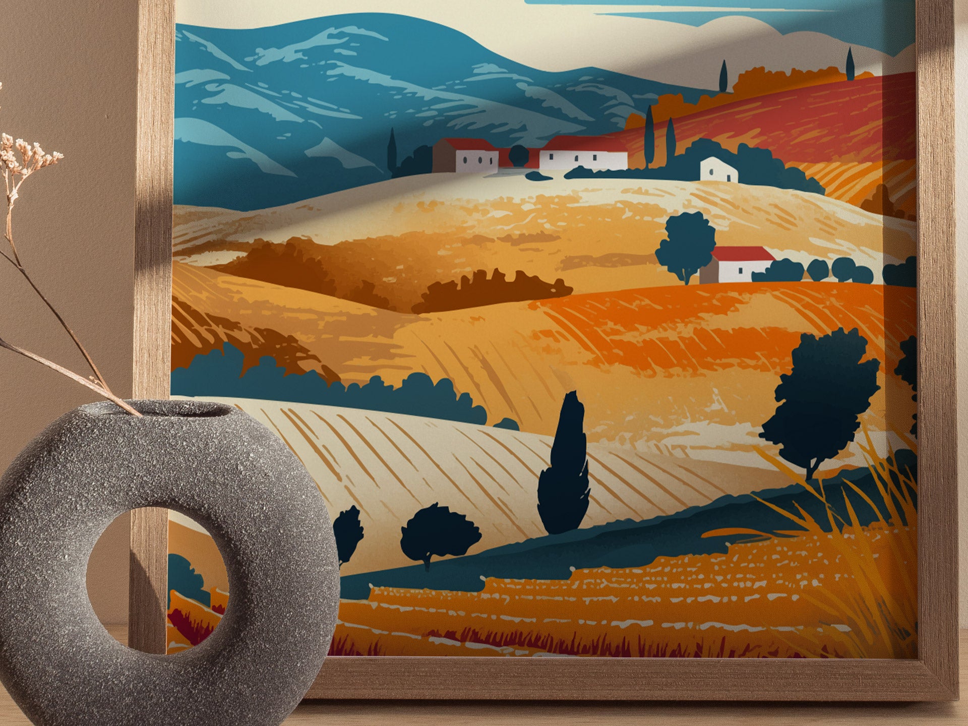 Val d'Orcia Poster | Tuscany Italy Art | Kitchen Wall Decor