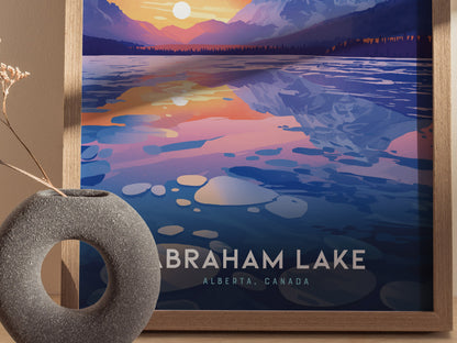 Abraham Lake Canada Poster | Alberta Canadian Rockies Landscape Wall Art