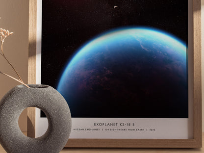 K2-18 b Exoplanet Poster | Hycean World JWST Wall Art