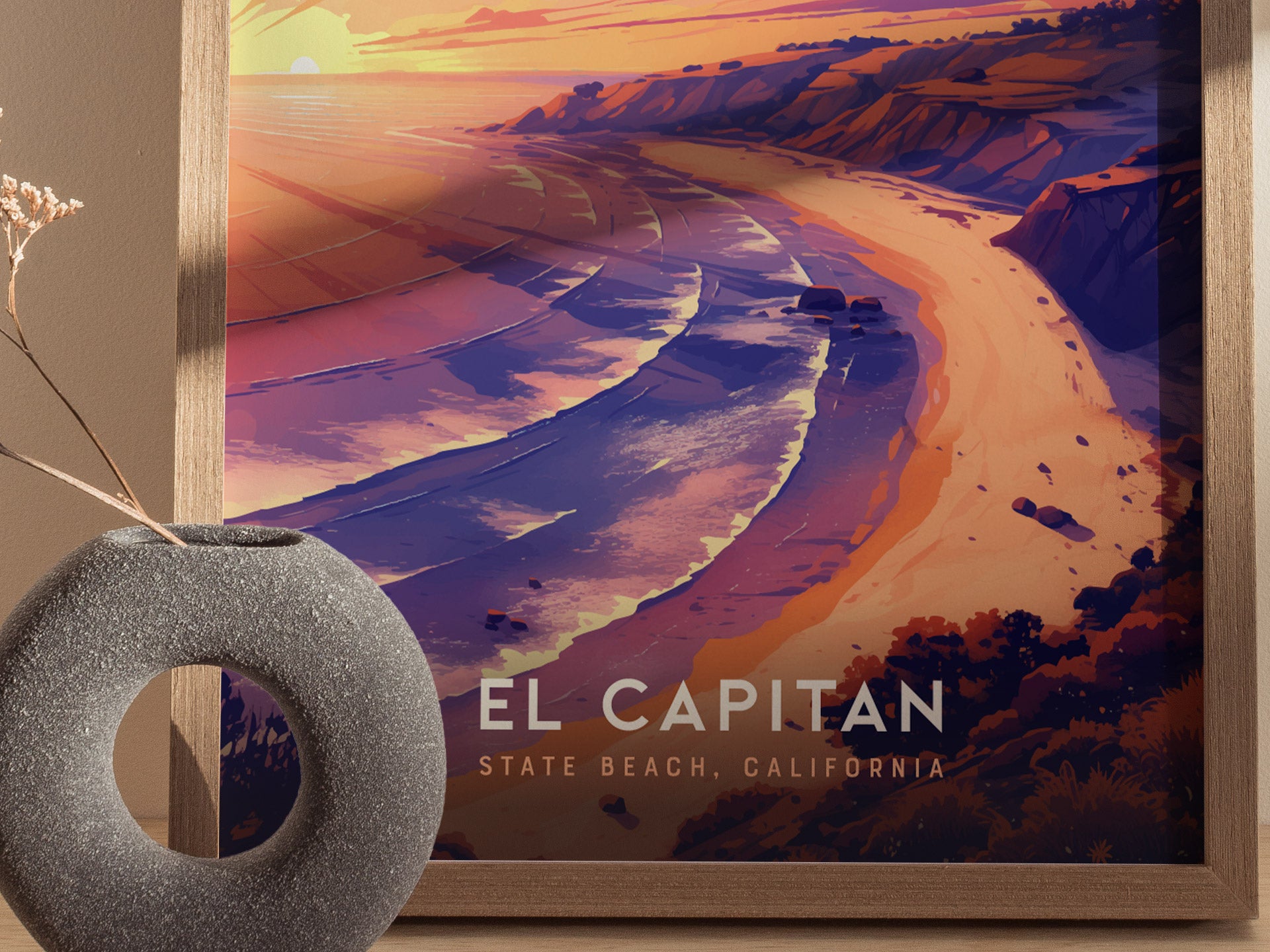 El Capitan State Beach Poster | California Coastal Wall Art | Framed or Unframed