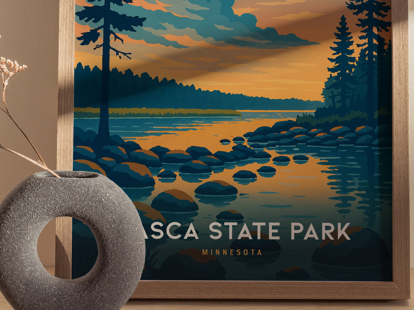 Itasca State Park Poster | Mississippi Headwaters Minnesota Wall Art