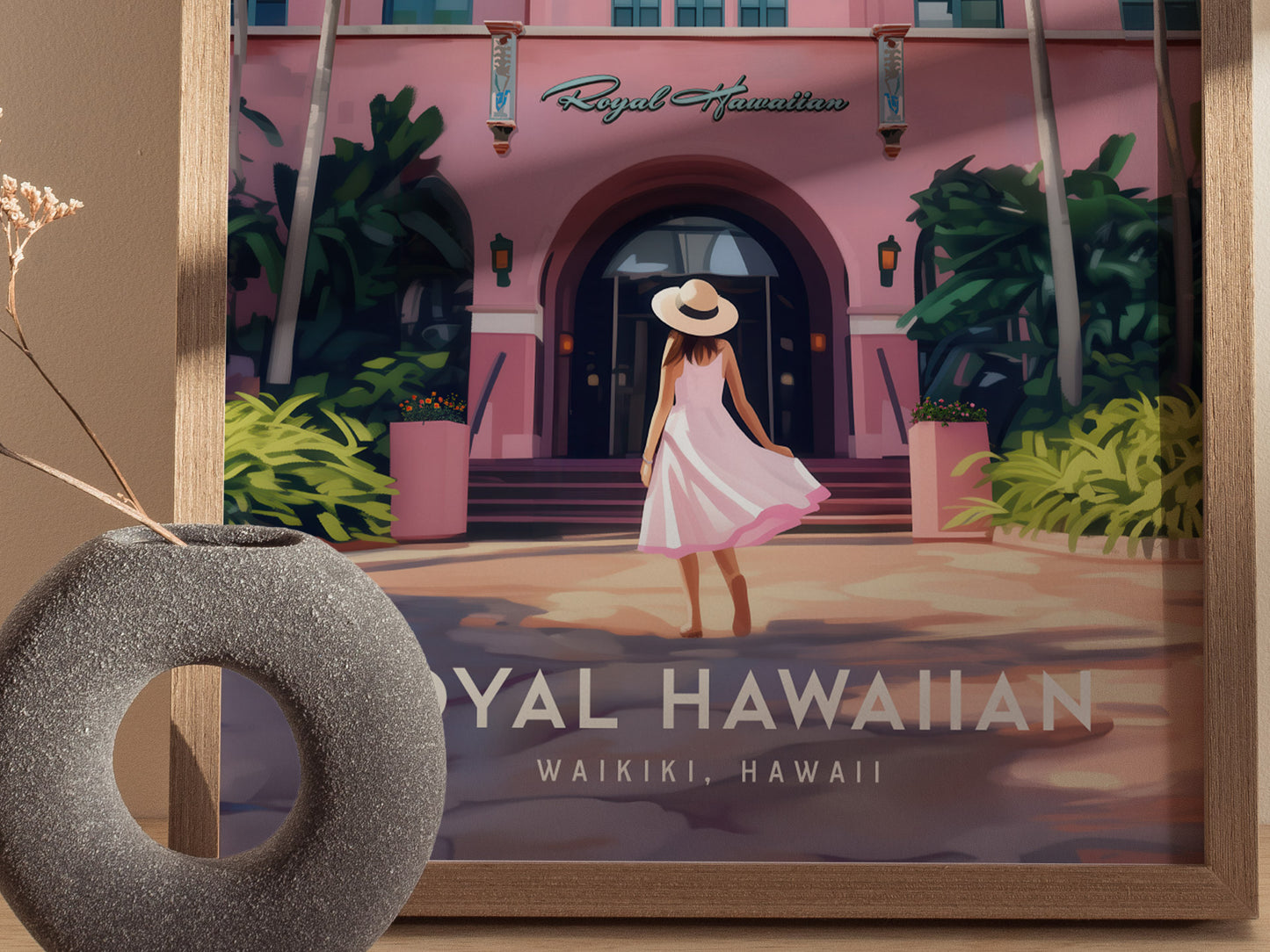 Royal Hawaiian Hotel Poster | Waikiki Pink Palace | Hawaii Romance Gift
