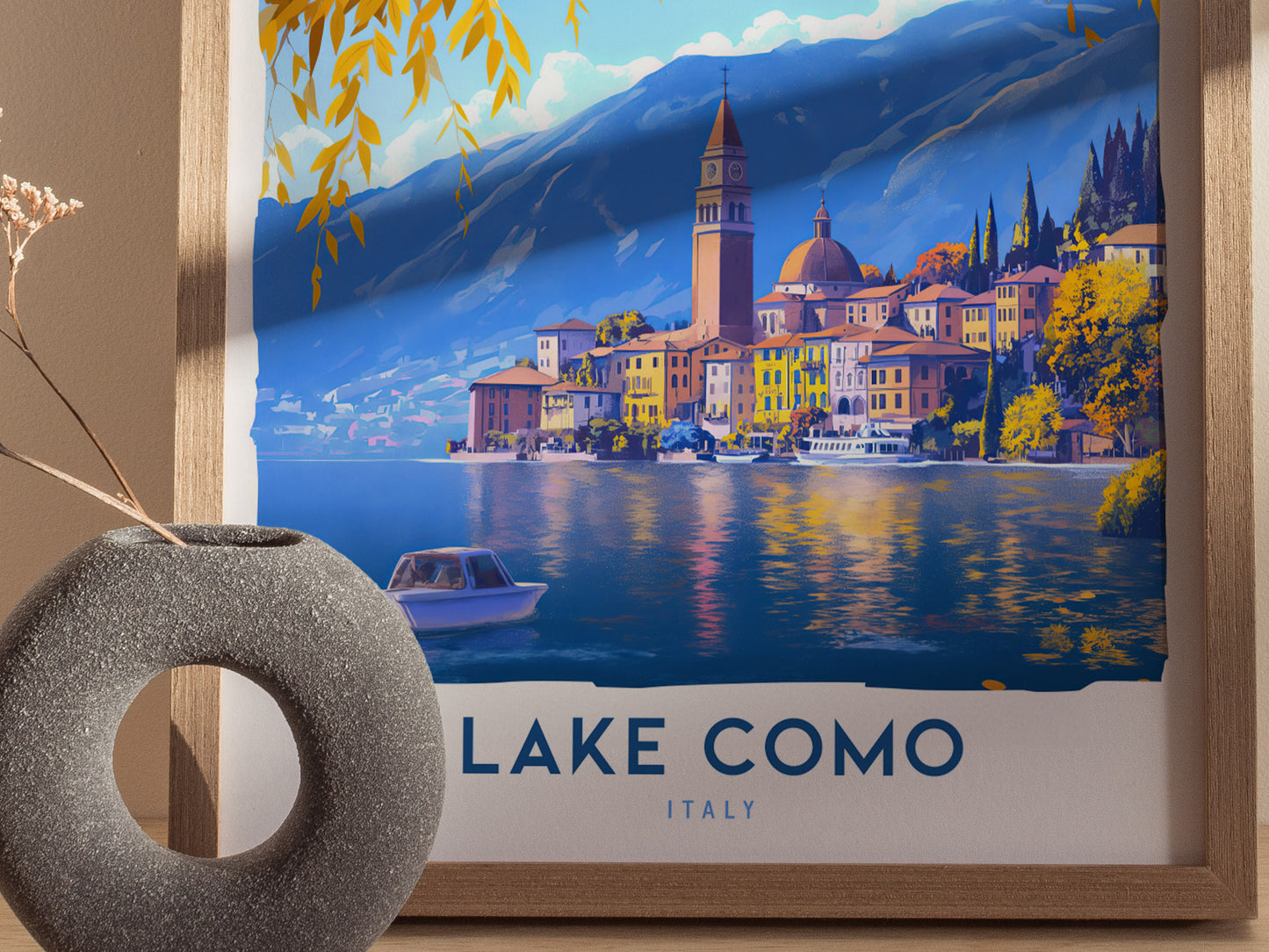 Lake Como Poster | Italy Alpine Lake Travel Wall Art