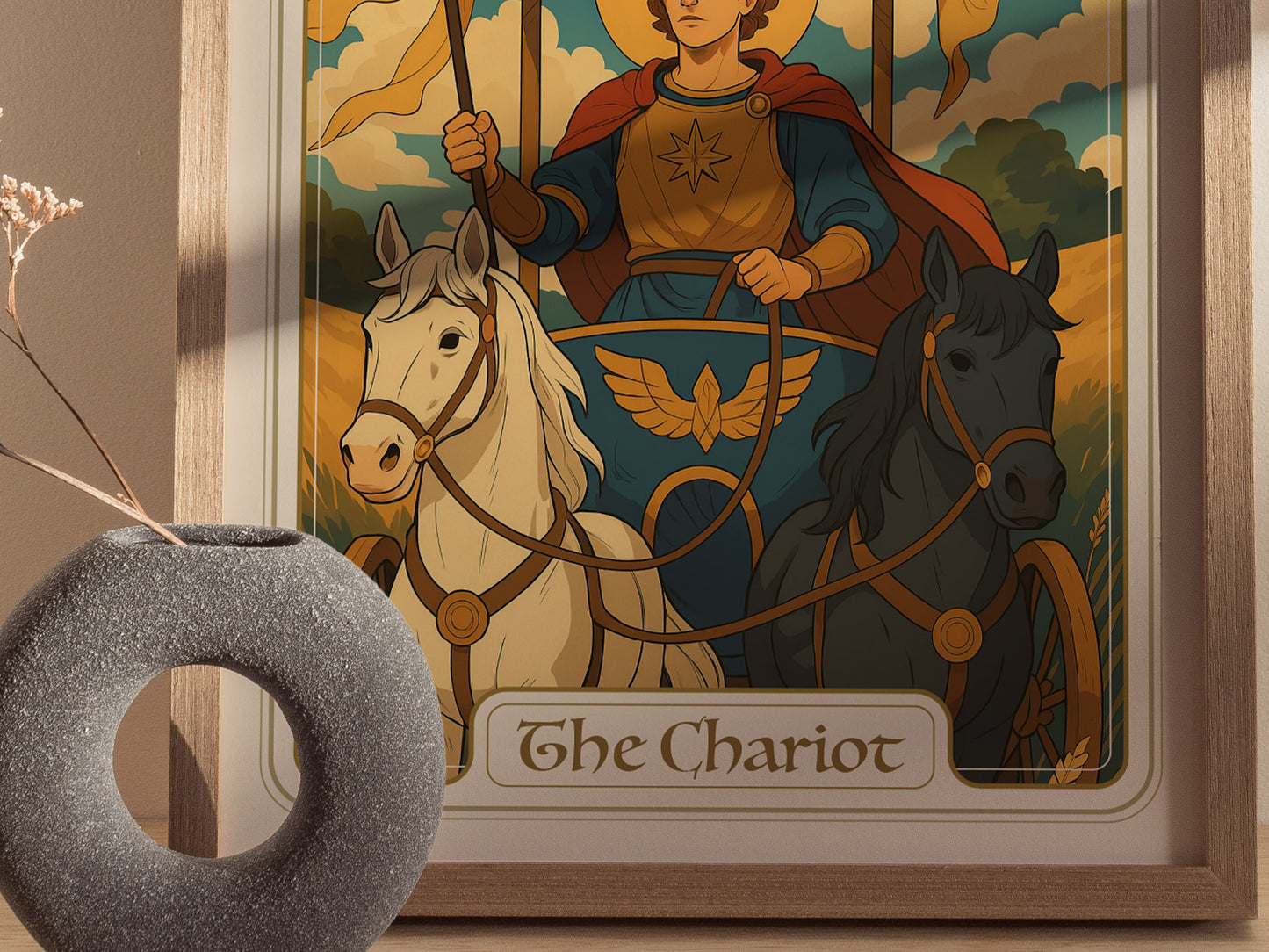 The Chariot Tarot Poster | Major Arcana Card VII | Victory Willpower Wall Art