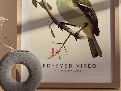 Red-Eyed Vireo Poster | Forest Songbird Wall Art