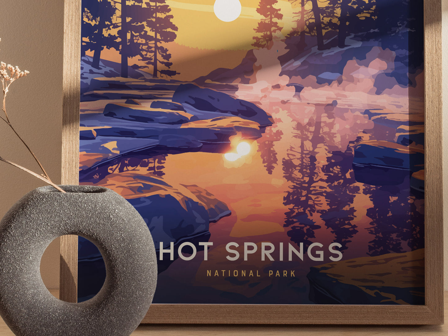 Hot Springs National Park Poster | Arkansas Bathhouse Row Wall Art