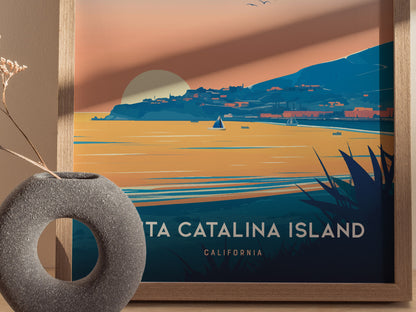 Catalina Island Poster | California Coastal Art | Santa Catalina Beach