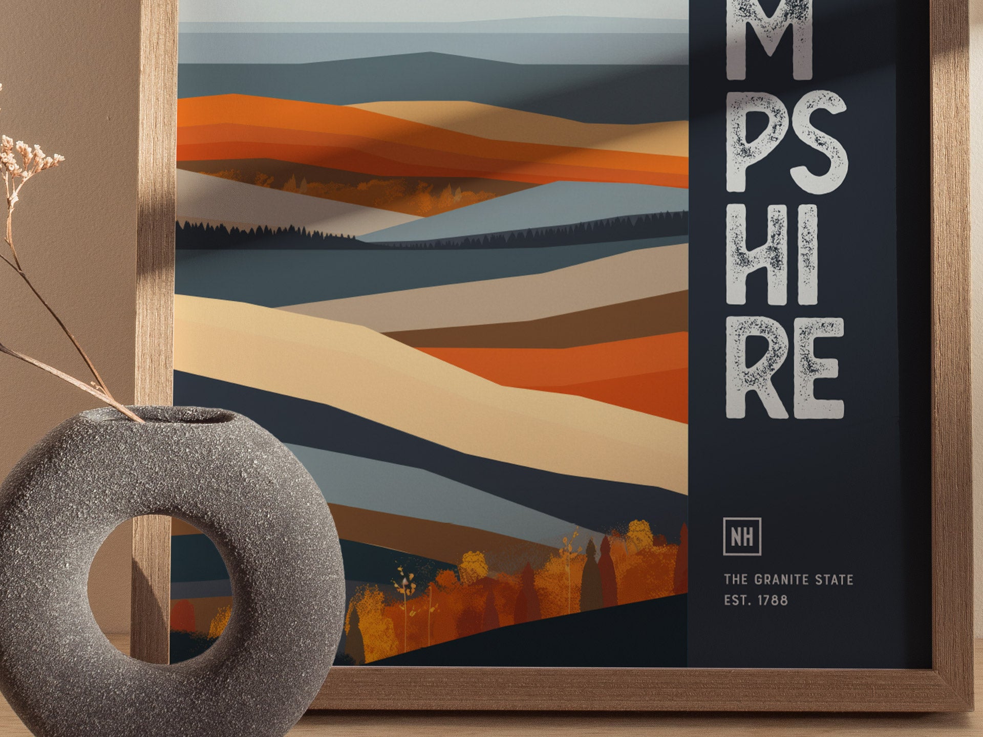 New Hampshire Granite State Poster | State Wall Art Print