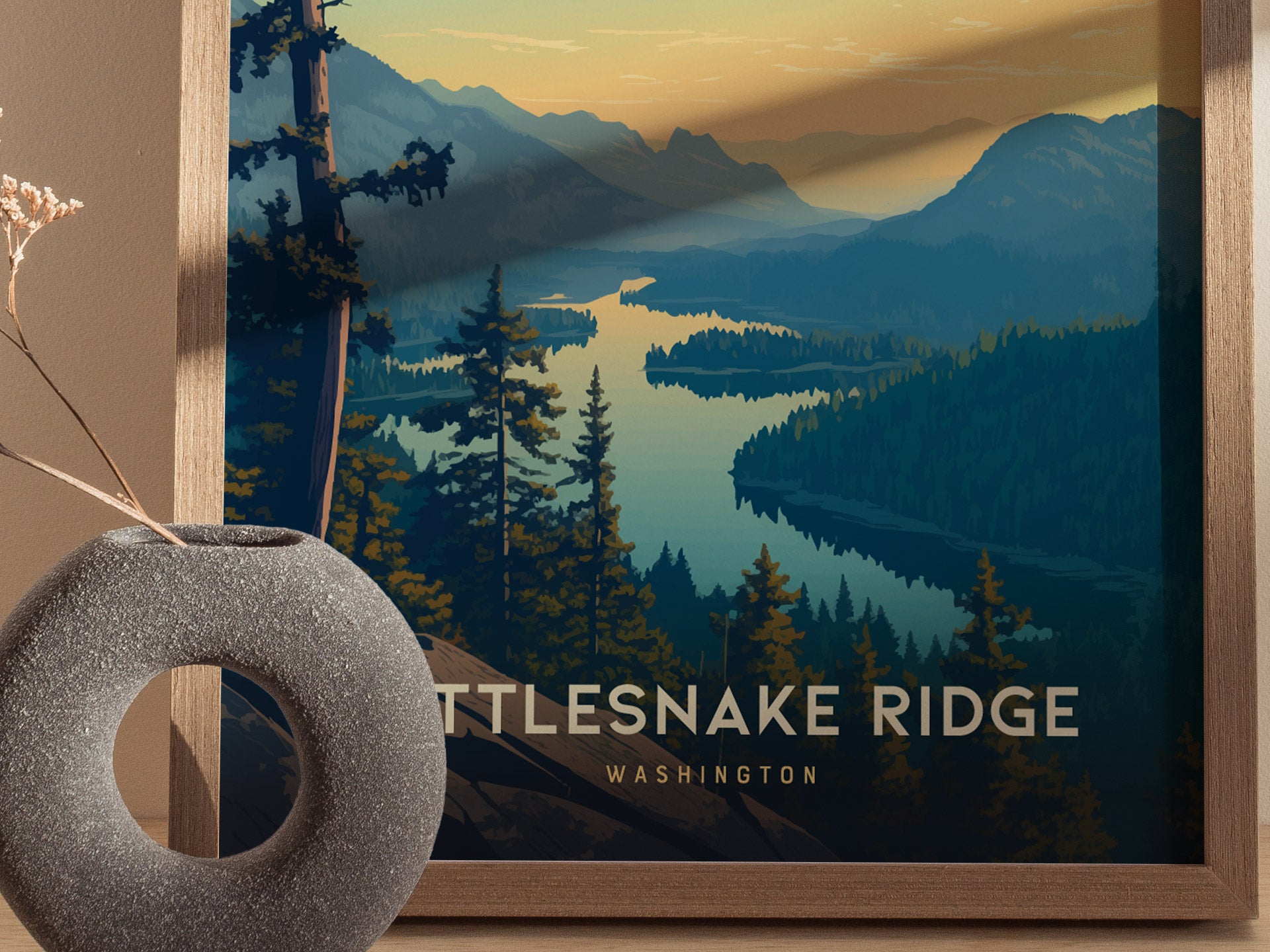 Rattlesnake Ridge Trail Poster | Pacific Northwest Hike Wall Art