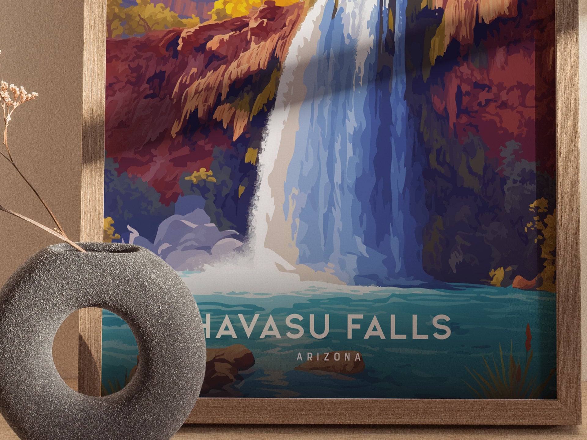 Havasu Falls Poster | Arizona Waterfall Nature Wall Art