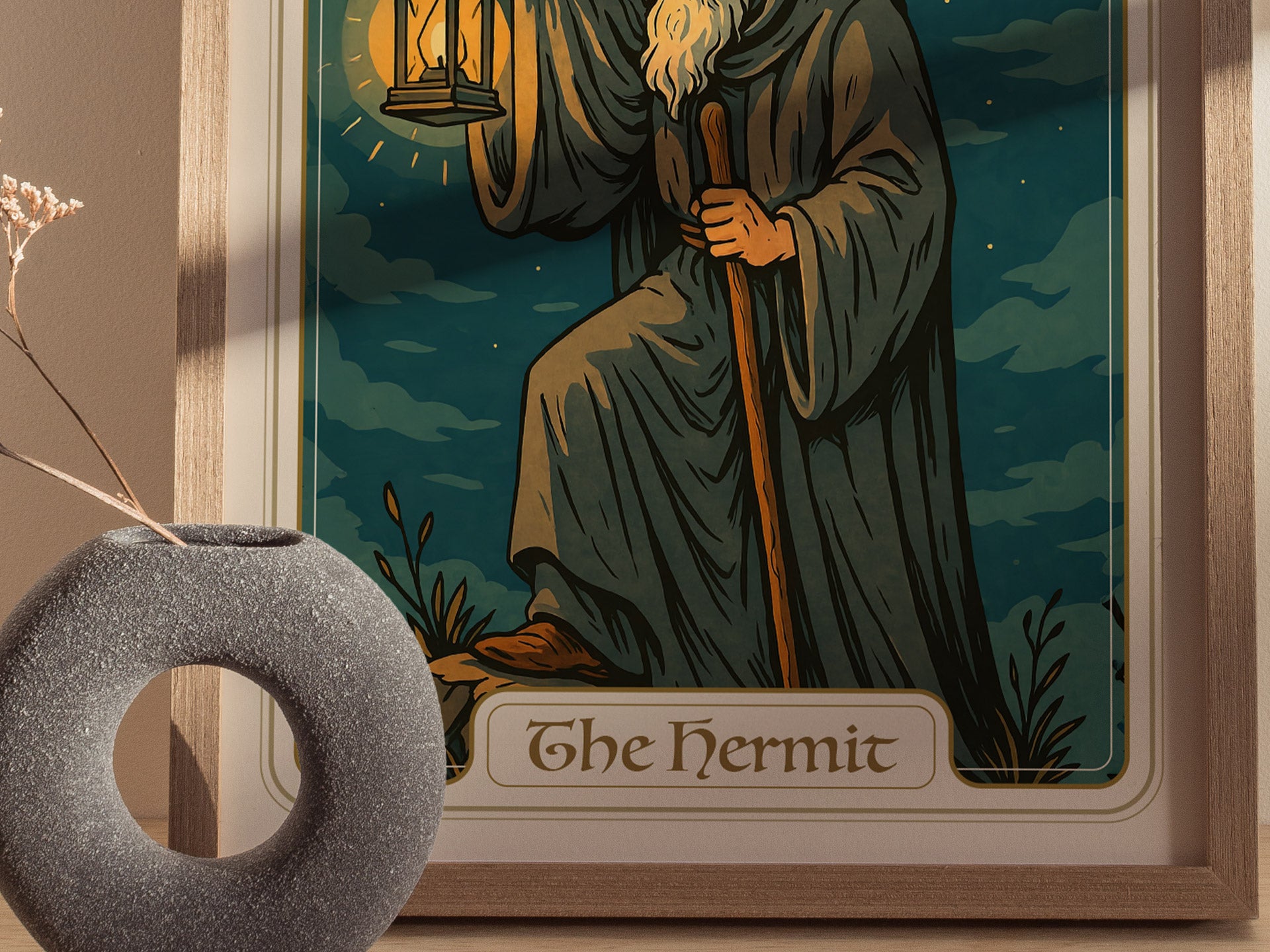 The Hermit Tarot Poster | Major Arcana Card IX Inner Wisdom Wall Art