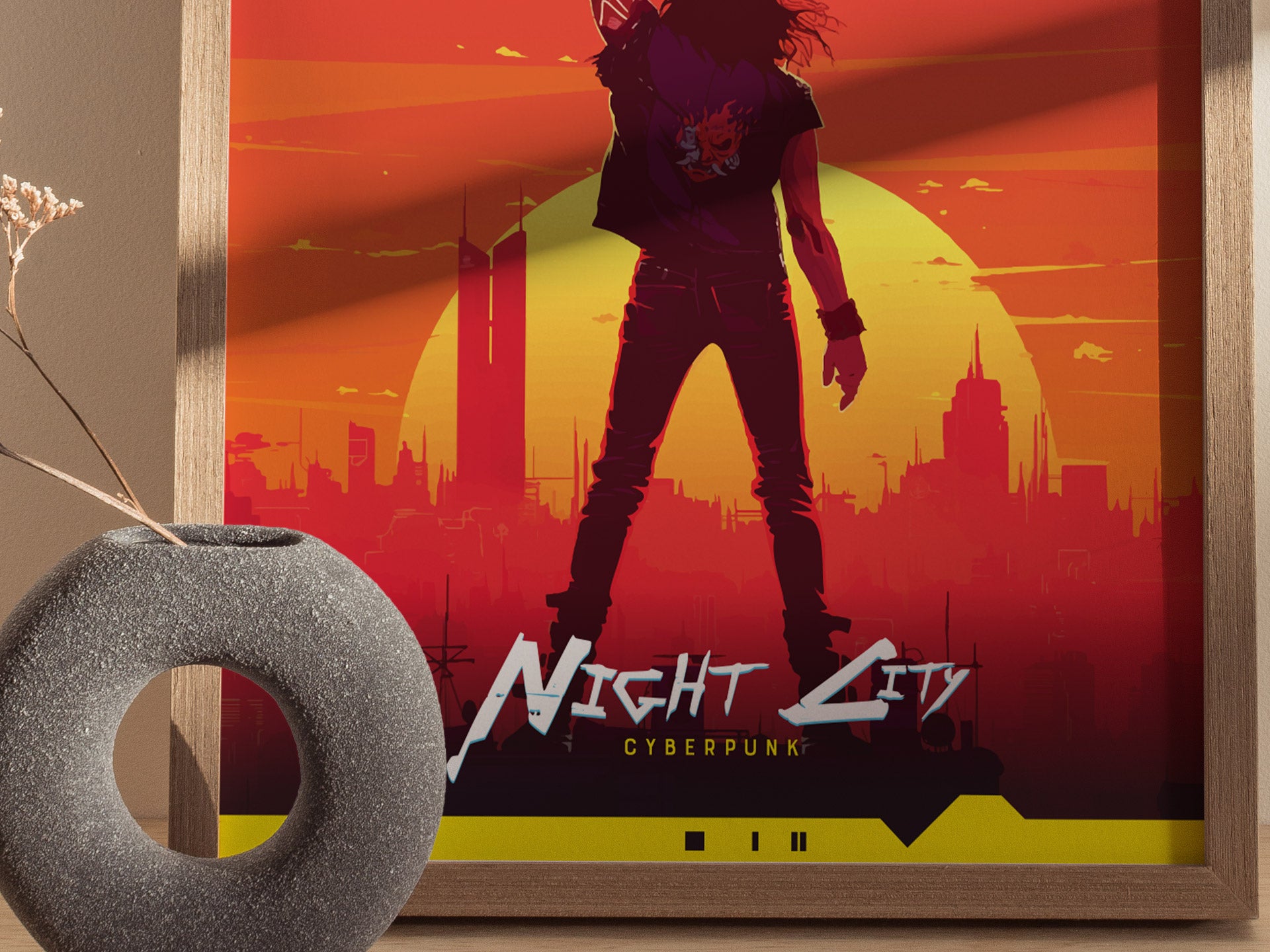 Night City Cyberpunk Poster | Johnny Silverhand Wall Art