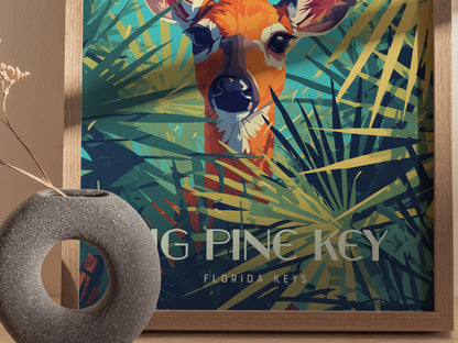 Big Pine Key Deer Poster | Florida Keys Wildlife Tropical Wall Art | Framed or Unframed