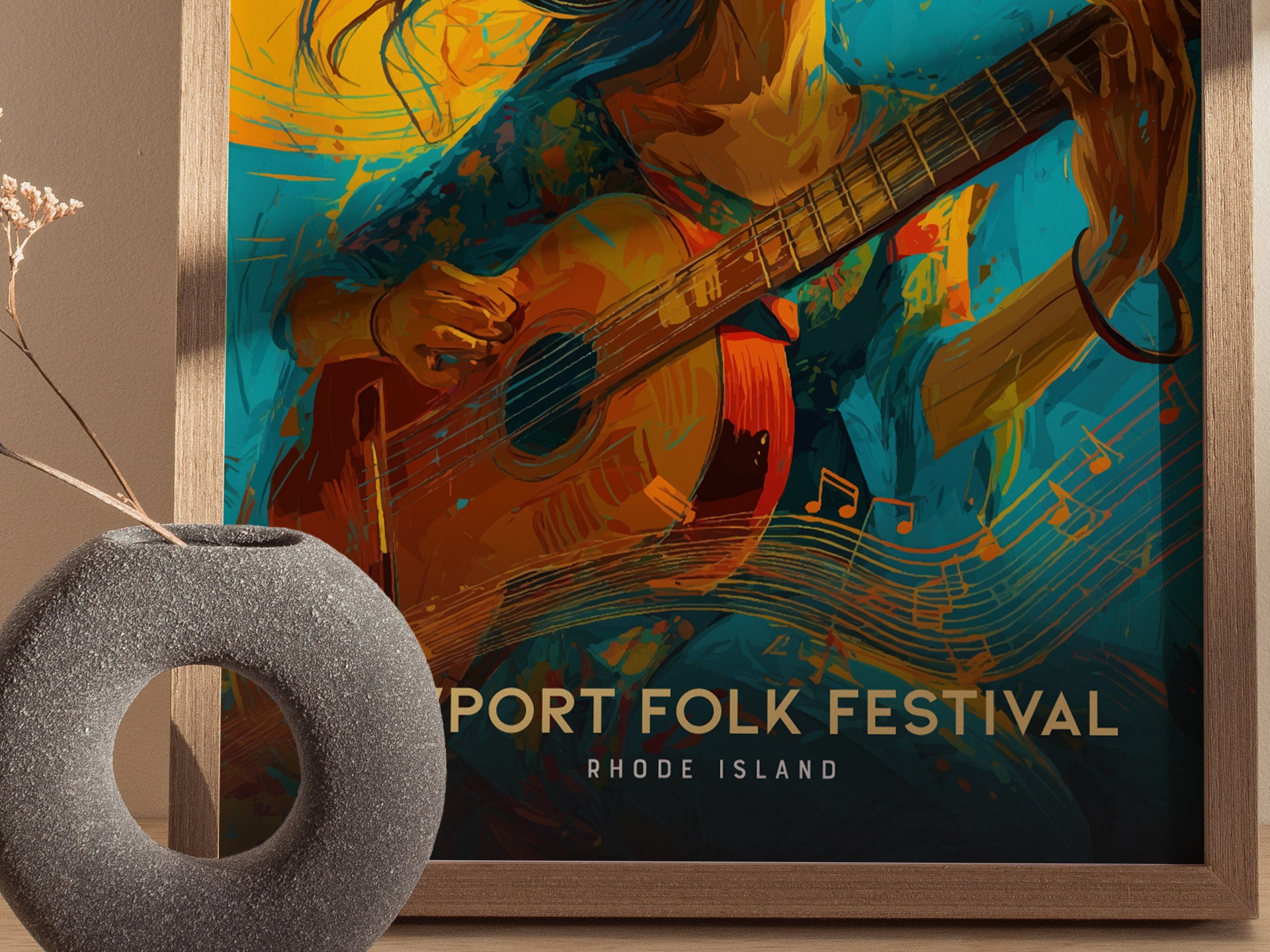 FOLK FESTIVAL 1963 Rnkx - POSTER HQ 50x70cm d'une AFFICHE VINTAGE