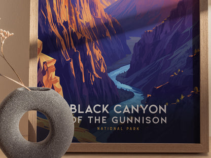 Black Canyon of the Gunnison National Park Poster | Colorado Wall Art | Framed or Unframed