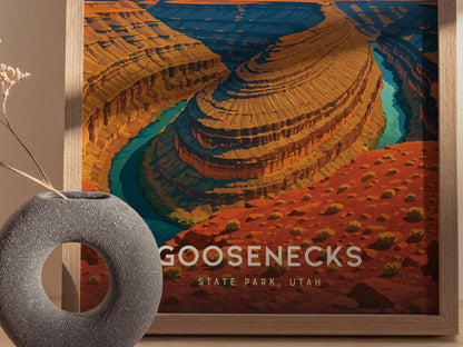 Goosenecks State Park Poster | Utah Desert Wall Art | Framed or Unframed