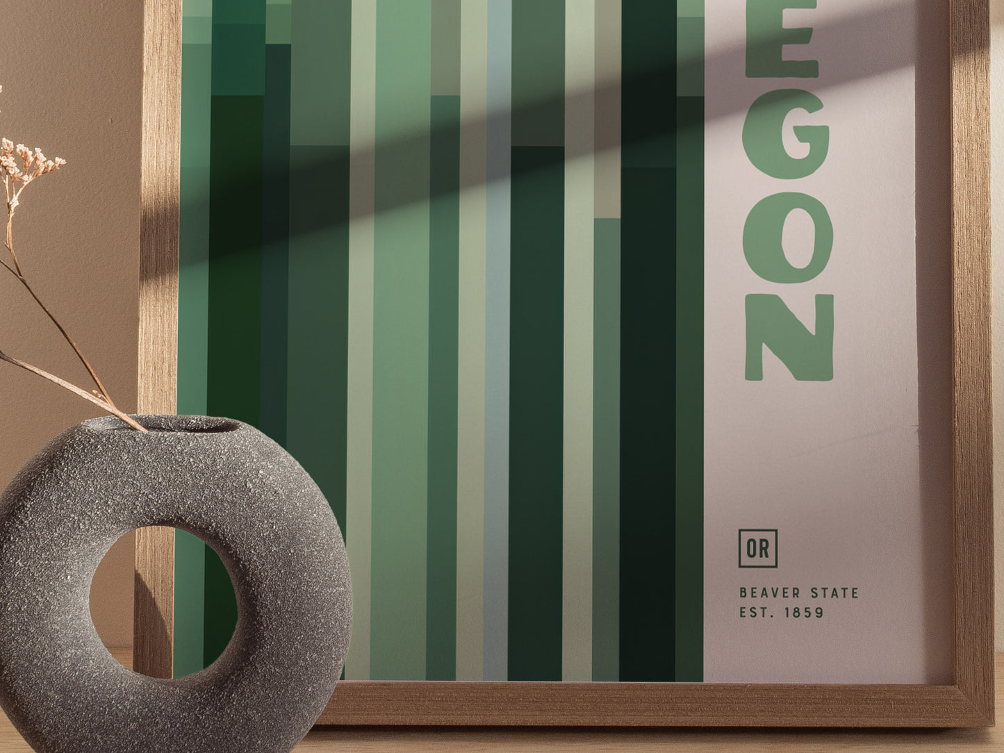 Oregon Minimalist Poster | Modern State Wall Art Print