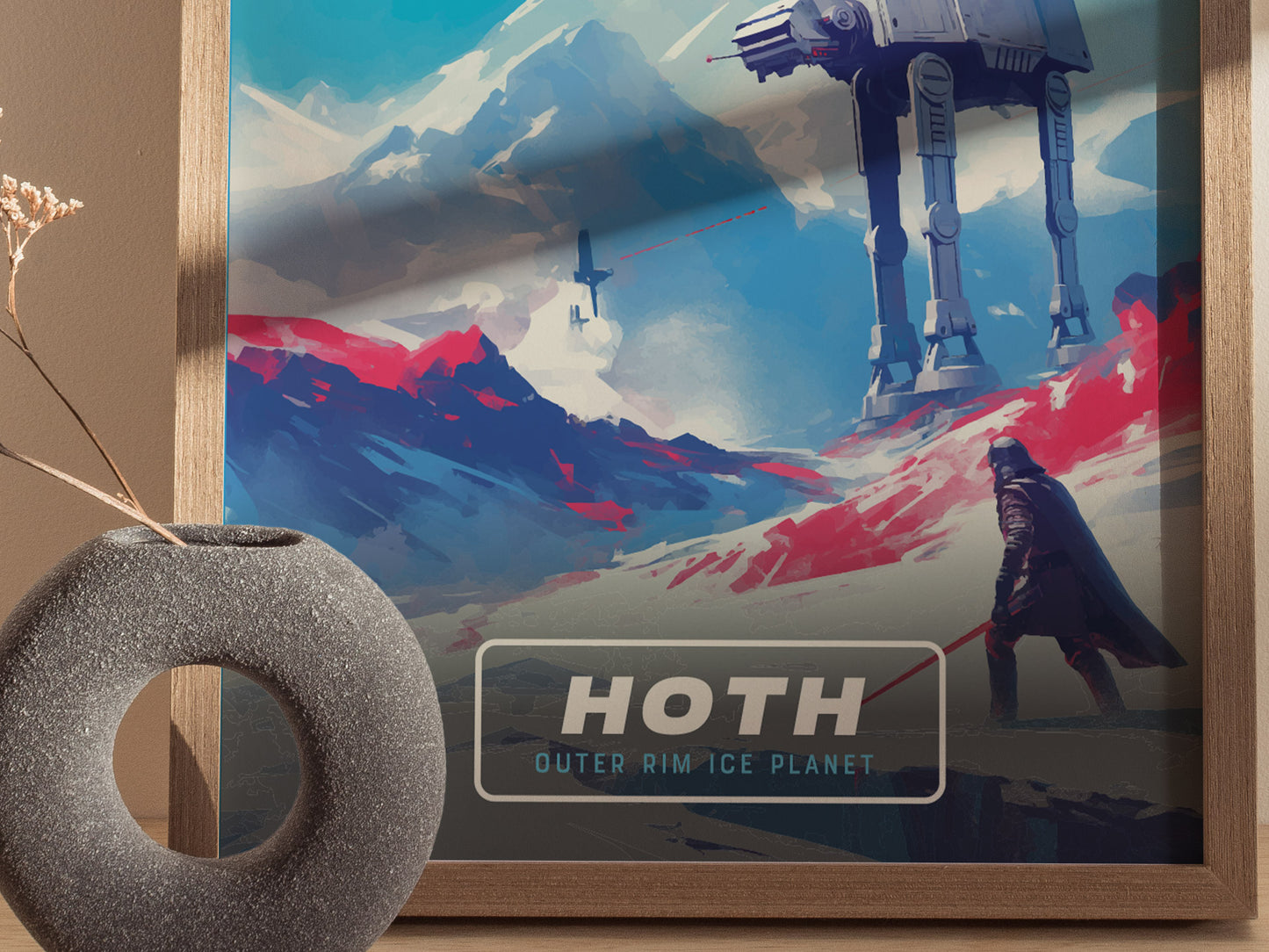 Star Wars Hoth Poster | Retro Sci-Fi Travel Wall Decor