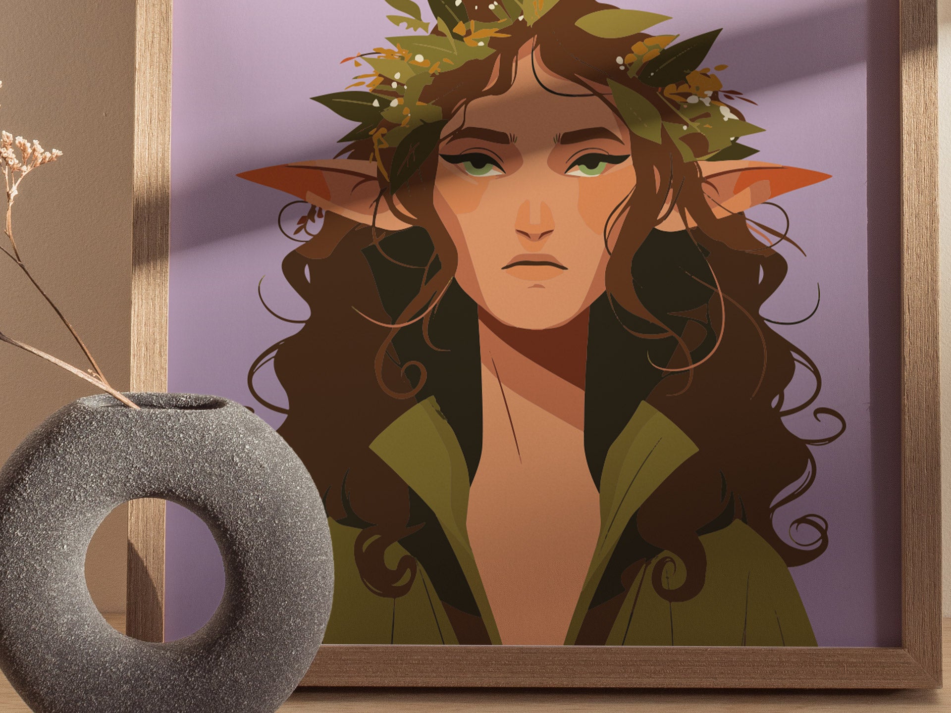 Elf Fantasy Portrait | LOTR Kids Room Wall Art | Framed or Unframed