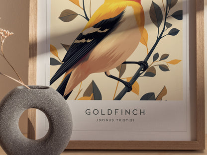 Goldfinch Audubon Print | Modern Bird Lover Wall Art | Framed or Unframed