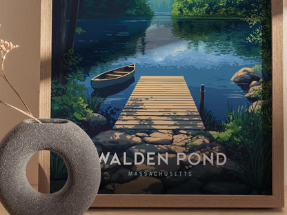 Walden Pond Poster | Massachusetts Thoreau Nature Wall Art New England