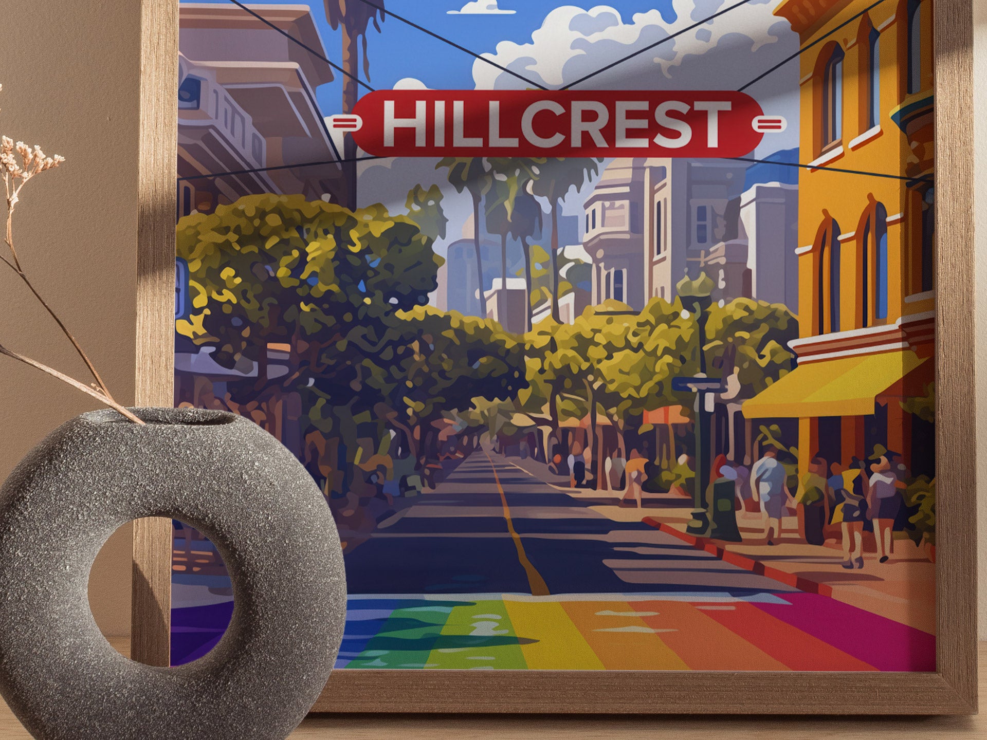 Hillcrest San Diego Poster | California LGBTQ Wall Art | Swell Scenes