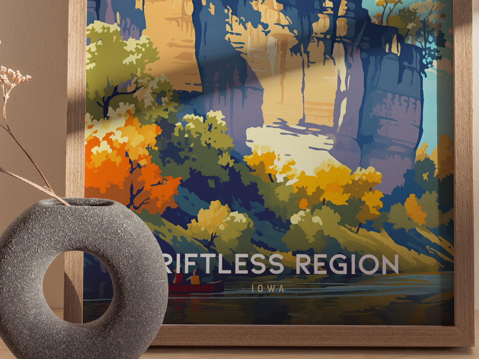 Driftless Region Iowa Poster | Fall Bluffton Landscape Wall Art