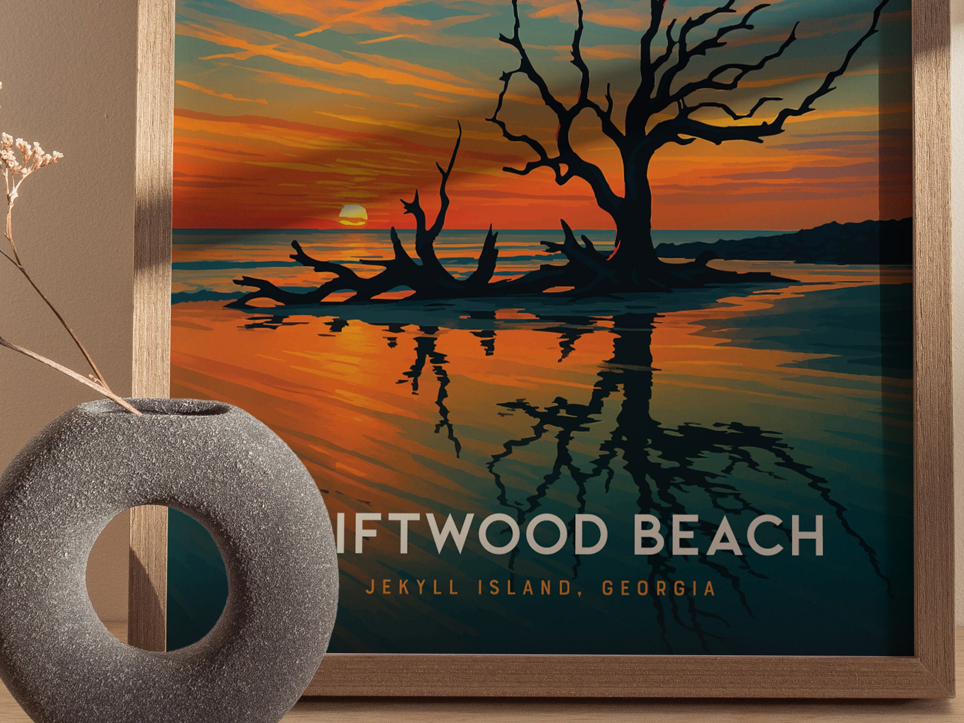 Driftwood Beach Poster | Jekyll Island Georgia Coastal Wall Art | Framed or Unframed