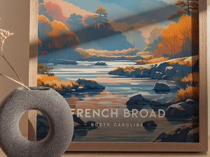 French Broad River Poster | Appalachian Nature Wall Art | Framed or Unframed