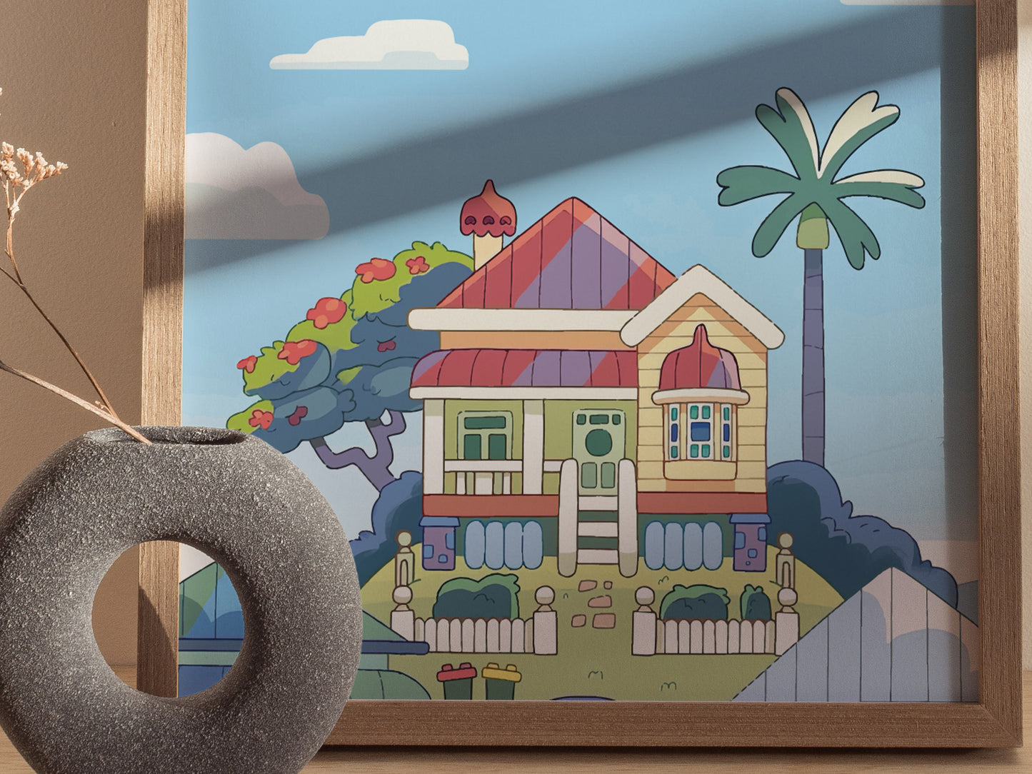 Bluey Heeler's House Poster | Kids Room Nursery Wall Art | Framed or Unframed