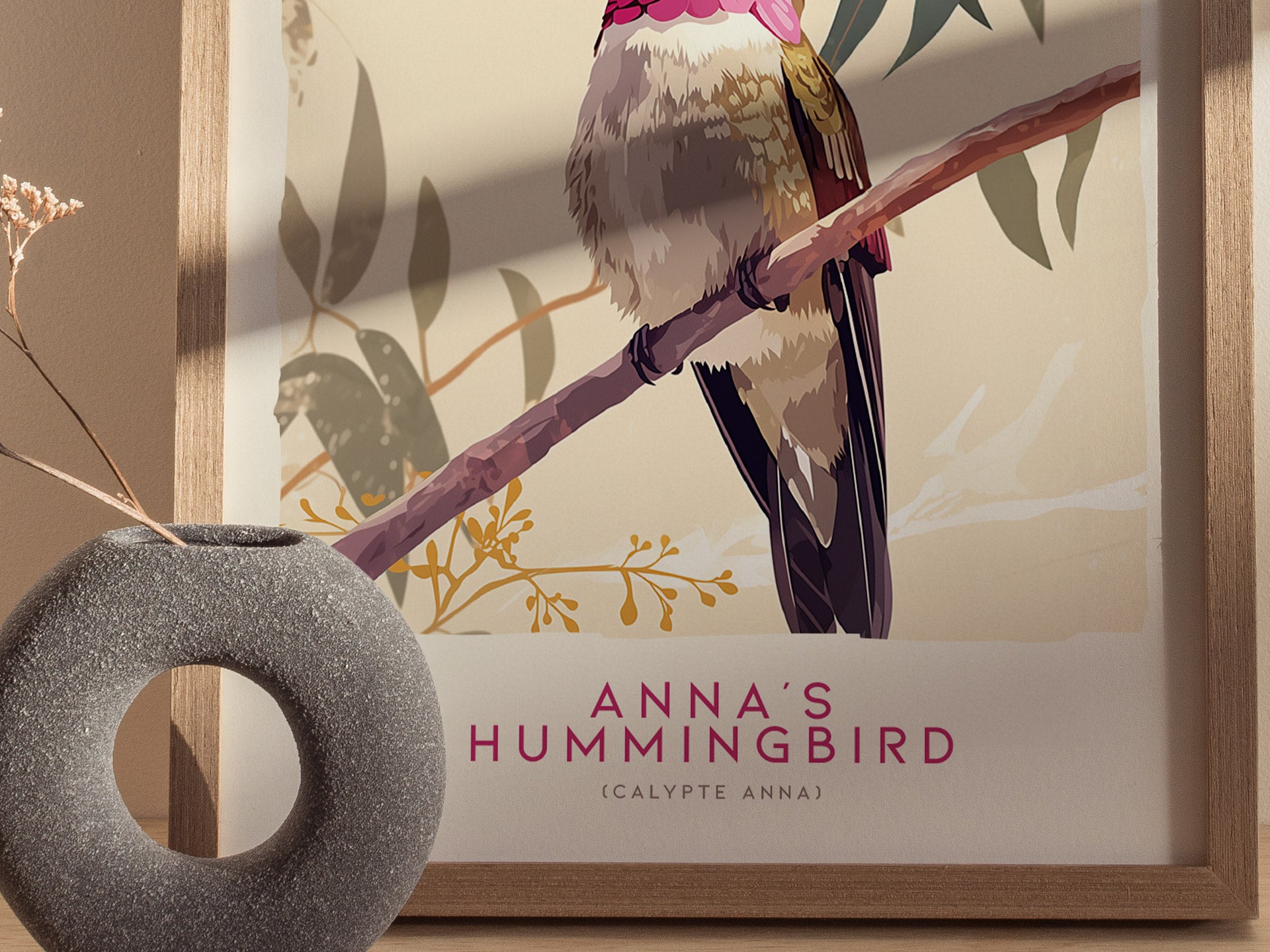 Annas Hummingbird Bird Poster | Vintage Audubon Print Wildlife Wall Art | Framed or Unframed