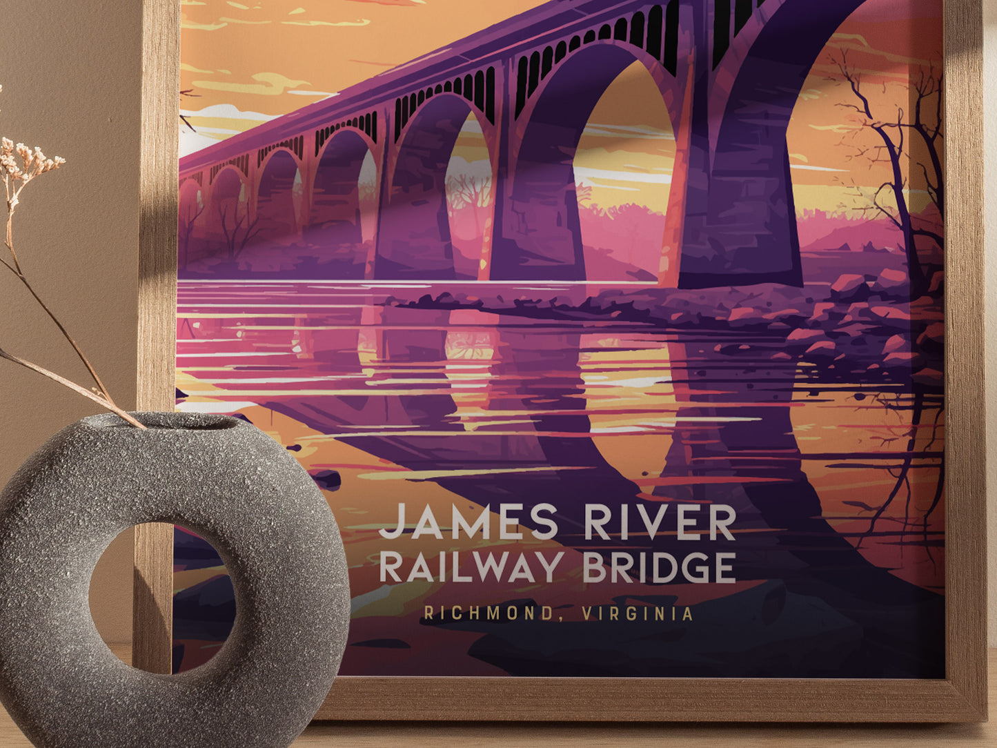 James River Railway Bridge Poster | Richmond Virginia Wall Art