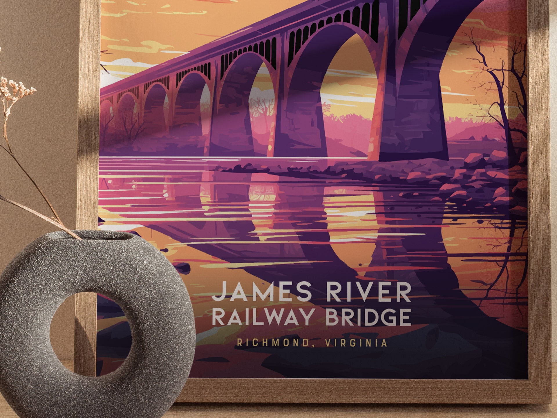 James River Railway Bridge Poster | Richmond Virginia Wall Art