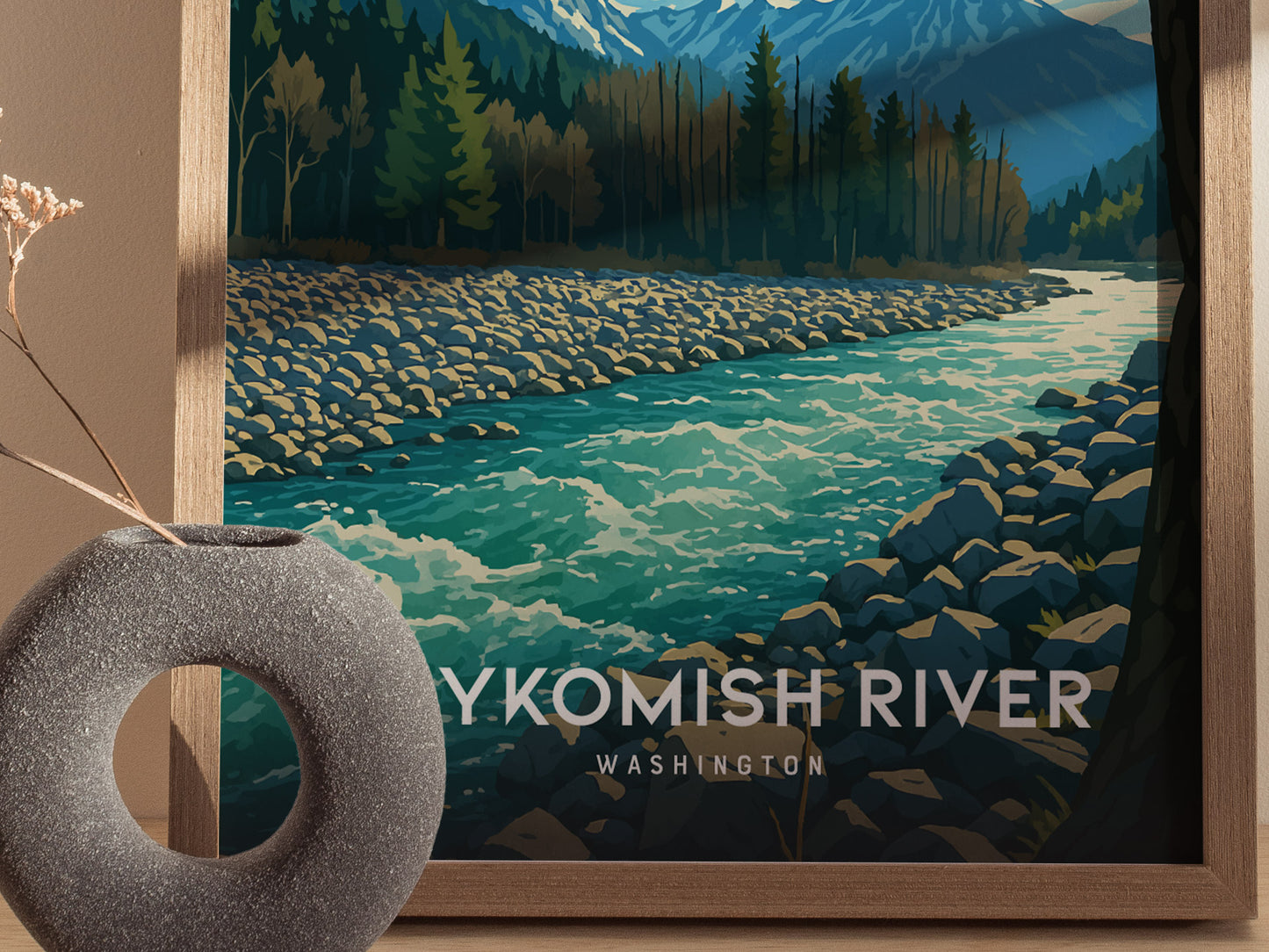 Skykomish River Poster | Washington Cascade Art | PNW Mountain Print