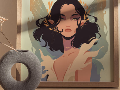 Fairy Fantasy Poster | Kids Room Mythical Wall Art | Framed or Unframed