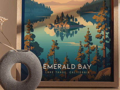 Emerald Bay State Park Poster | Lake Tahoe California Wall Art | Framed or Unframed