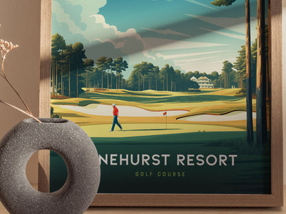 Pinehurst Resort Poster | Golf Course Art North Carolina Wall Decor