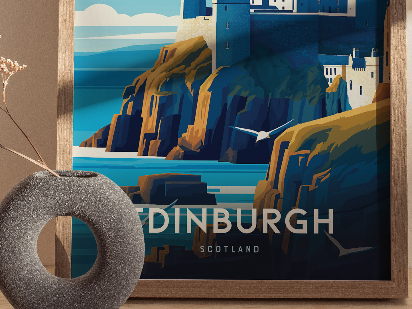 Edinburgh Scotland Poster | Europe Travel Print Wall Art | Framed or Unframed