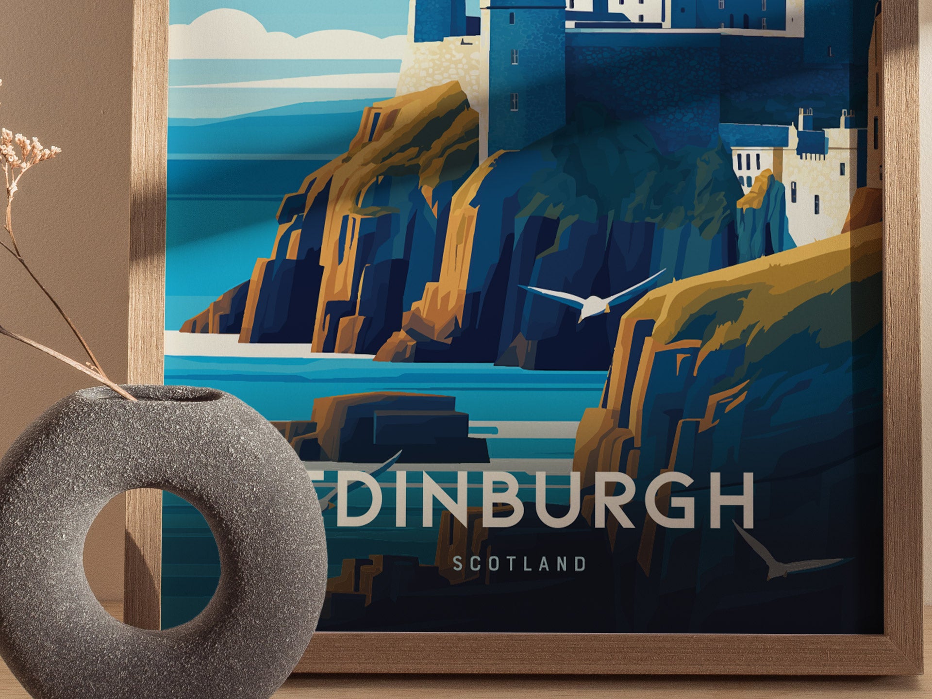 Edinburgh Scotland Poster | Europe Travel Print Wall Art | Framed or Unframed